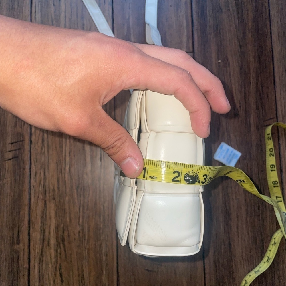 Fall bag 🔥 crossbody quilted Cream purse woven square bag bone chain strap bag - Picture 7 of 15